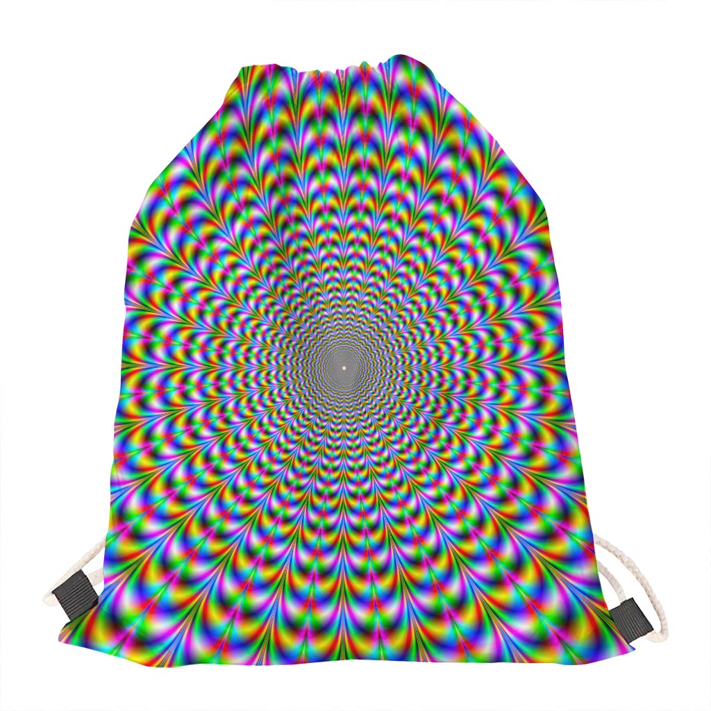 Psychedelic Web Optical Illusion Drawstring Bag
