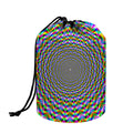 Psychedelic Web Optical Illusion Drawstring Makeup Bag
