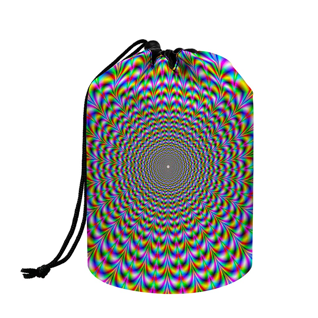Psychedelic Web Optical Illusion Drawstring Makeup Bag