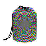 Psychedelic Web Optical Illusion Drawstring Makeup Bag