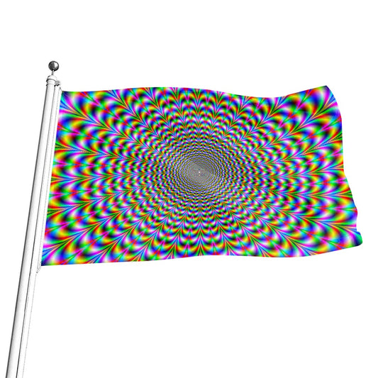 Psychedelic Web Optical Illusion Flag
