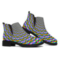 Psychedelic Web Optical Illusion Flat Ankle Boots