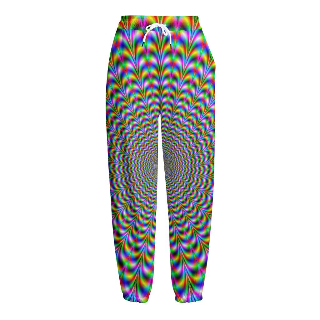 Psychedelic Web Optical Illusion Fleece Lined Knit Pants