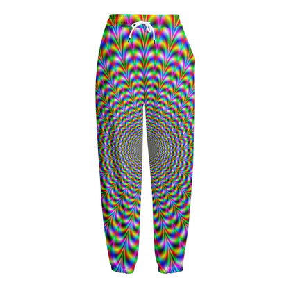 Psychedelic Web Optical Illusion Fleece Lined Knit Pants