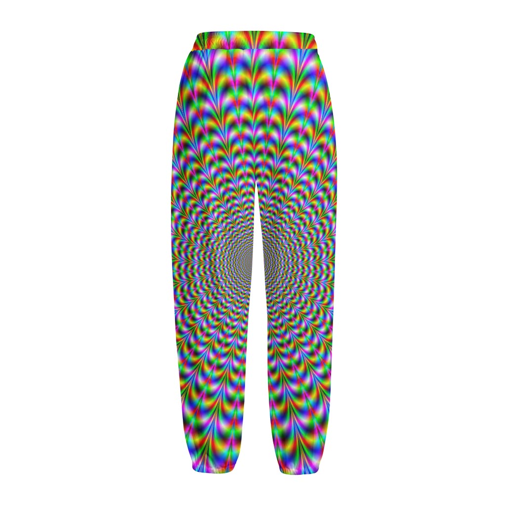 Psychedelic Web Optical Illusion Fleece Lined Knit Pants