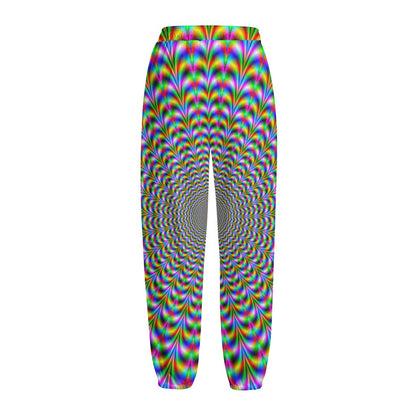 Psychedelic Web Optical Illusion Fleece Lined Knit Pants