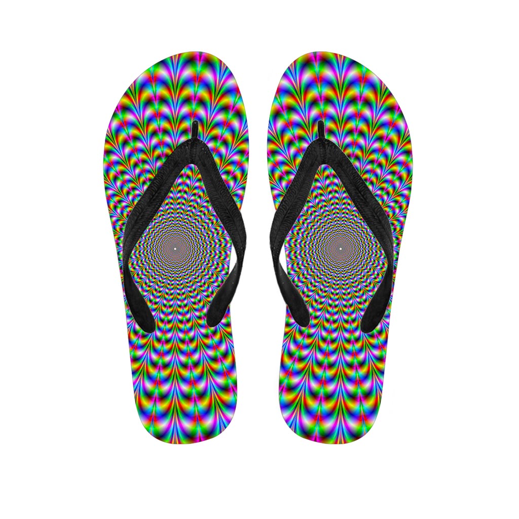 Psychedelic Web Optical Illusion Flip Flops