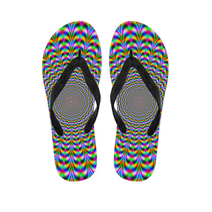 Psychedelic Web Optical Illusion Flip Flops