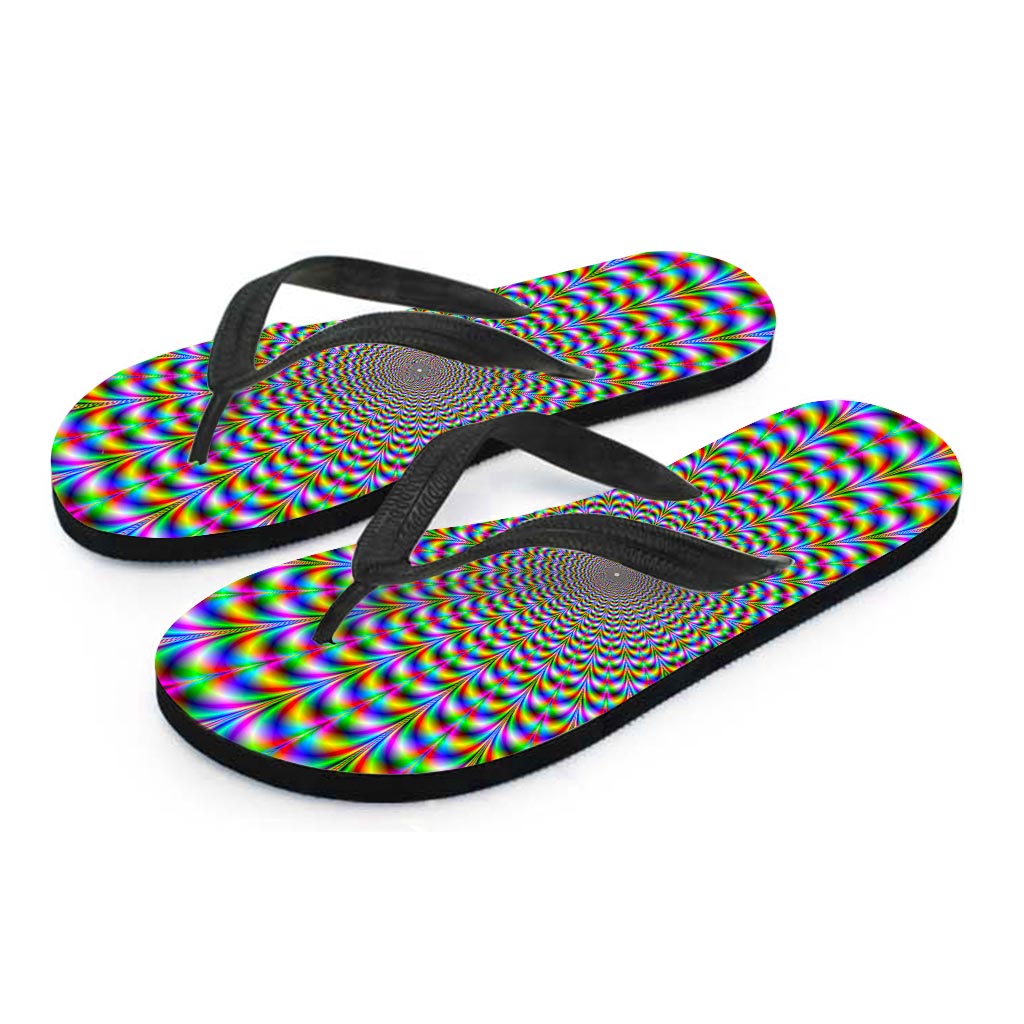 Psychedelic Web Optical Illusion Flip Flops