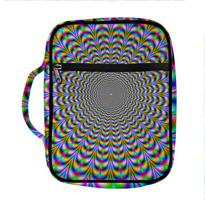 Psychedelic Web Optical Illusion Front Pocket Bible Bag