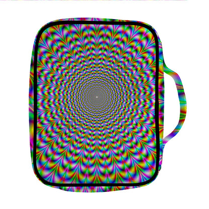 Psychedelic Web Optical Illusion Front Pocket Bible Bag