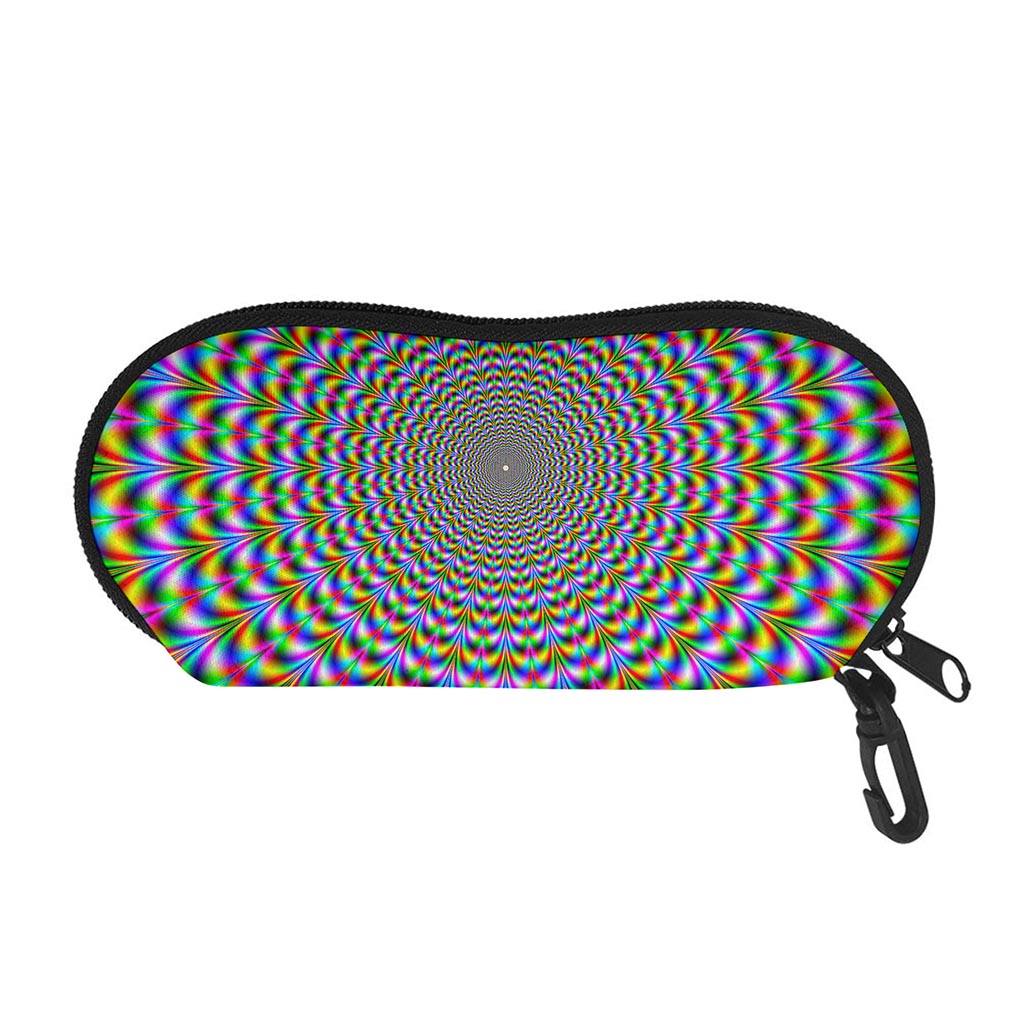 Psychedelic Web Optical Illusion Glasses Case
