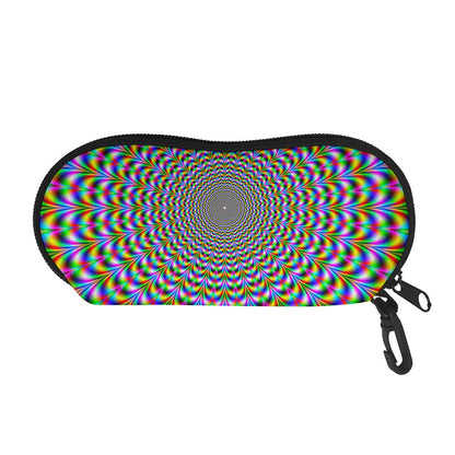 Psychedelic Web Optical Illusion Glasses Case