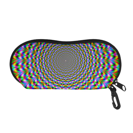 Psychedelic Web Optical Illusion Glasses Case