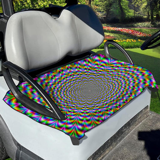 Psychedelic Web Optical Illusion Golf Cart Seat Cover
