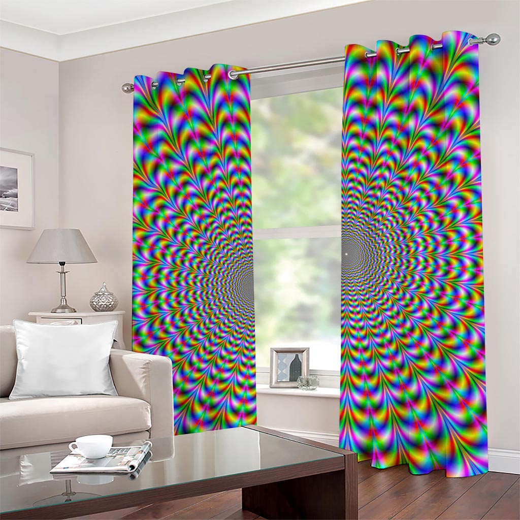 Psychedelic Web Optical Illusion Grommet Curtains
