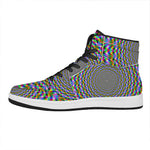 Psychedelic Web Optical Illusion High Top Leather Sneakers