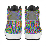 Psychedelic Web Optical Illusion High Top Leather Sneakers
