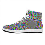 Psychedelic Web Optical Illusion High Top Leather Sneakers