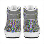 Psychedelic Web Optical Illusion High Top Leather Sneakers