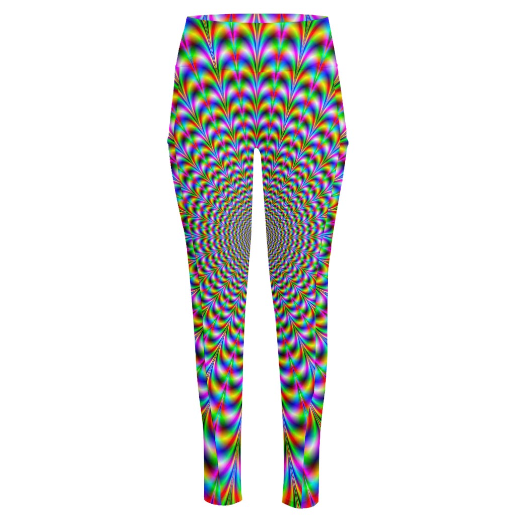 Psychedelic Web Optical Illusion High-Waisted Pocket Leggings