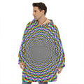 Psychedelic Web Optical Illusion Hoodie Blanket