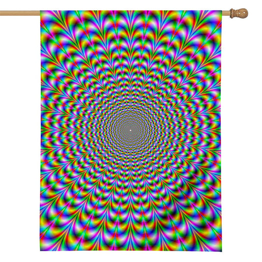 Psychedelic Web Optical Illusion House Flag