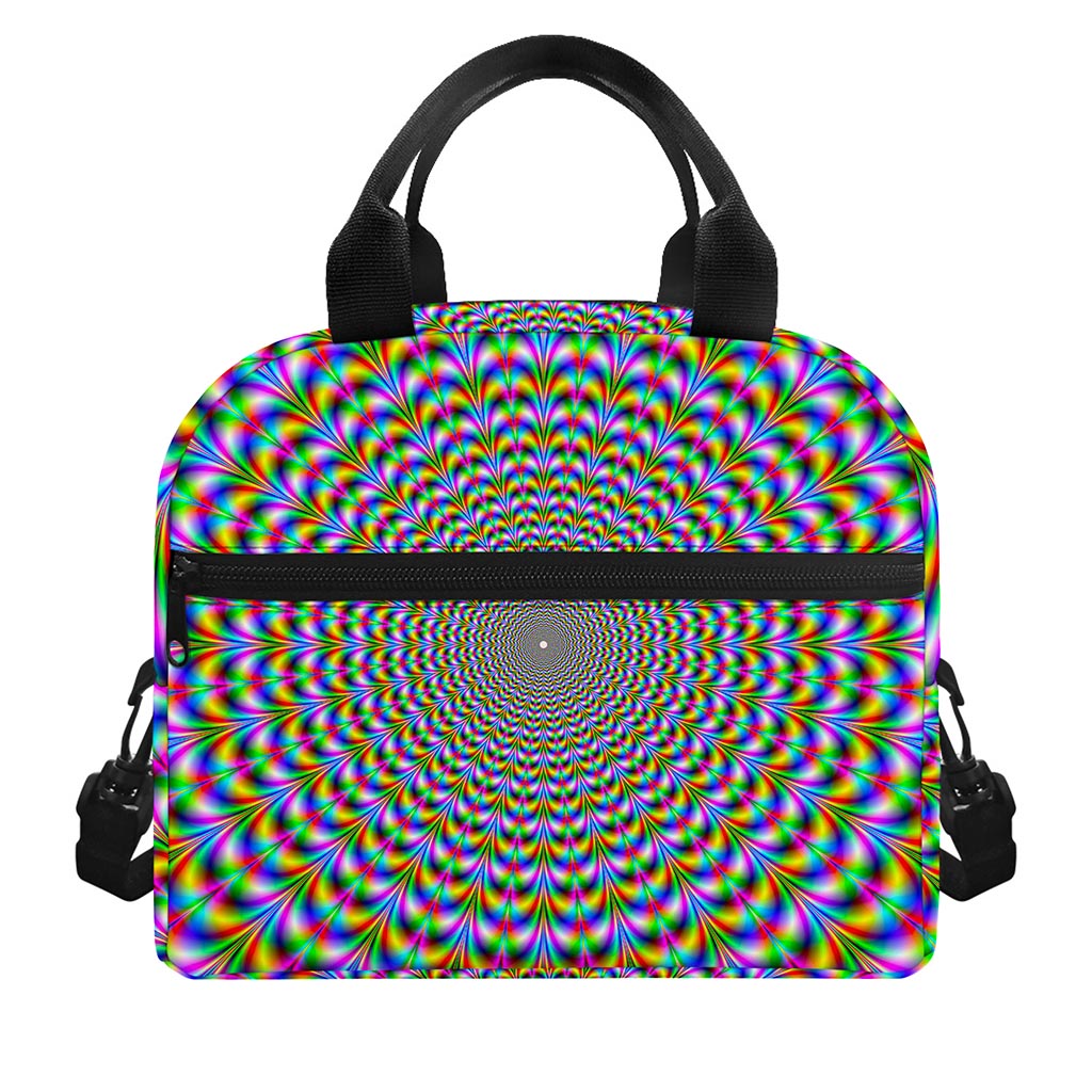 Psychedelic Web Optical Illusion Insulated Lunch Bag