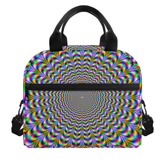 Psychedelic Web Optical Illusion Insulated Lunch Bag