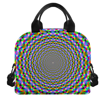 Psychedelic Web Optical Illusion Insulated Lunch Bag