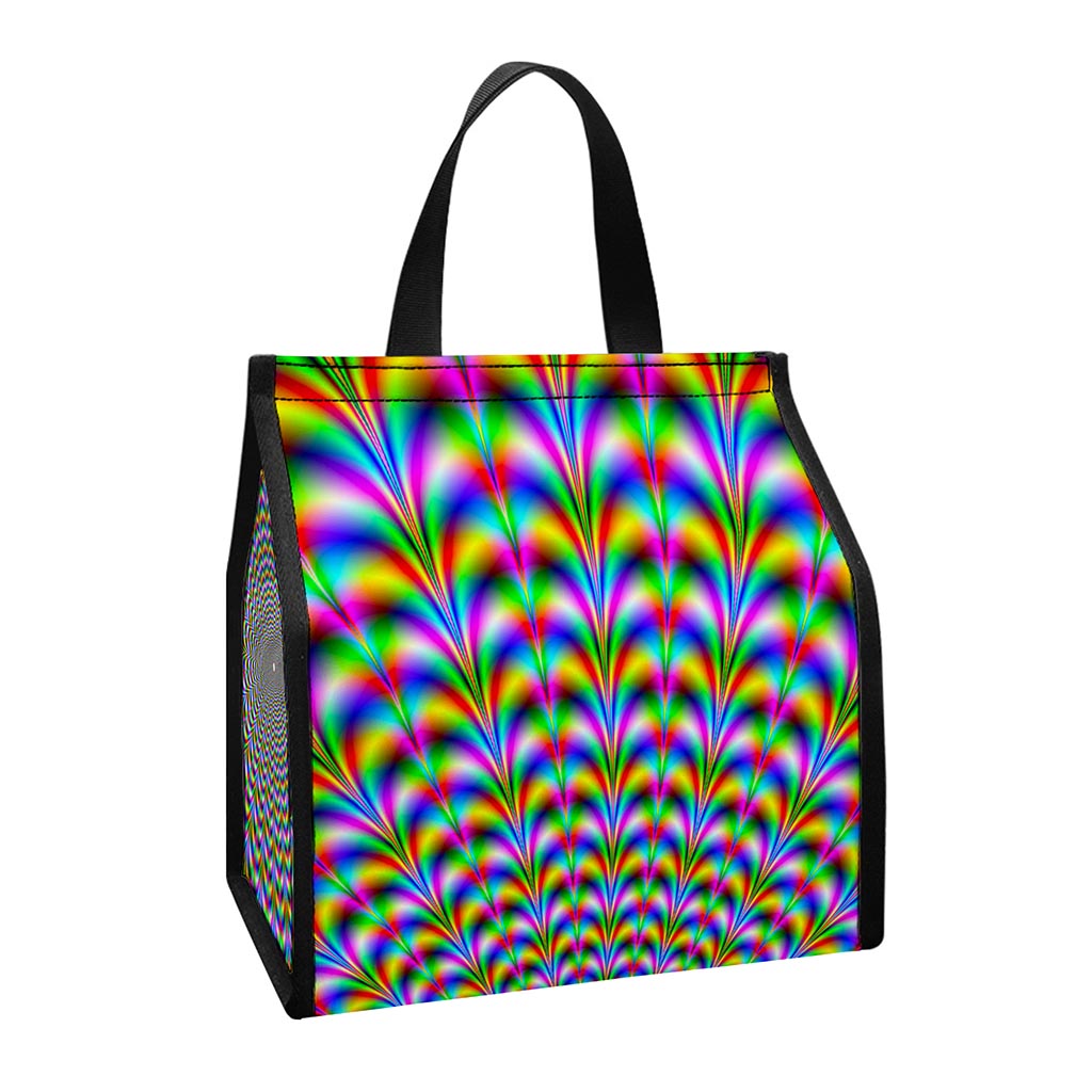 Psychedelic Web Optical Illusion Insulated Lunch Tote
