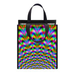 Psychedelic Web Optical Illusion Insulated Lunch Tote