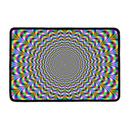 Psychedelic Web Optical Illusion Kitchen Mat