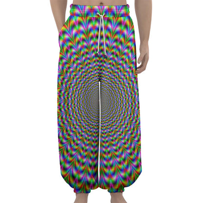 Psychedelic Web Optical Illusion Lantern Pants