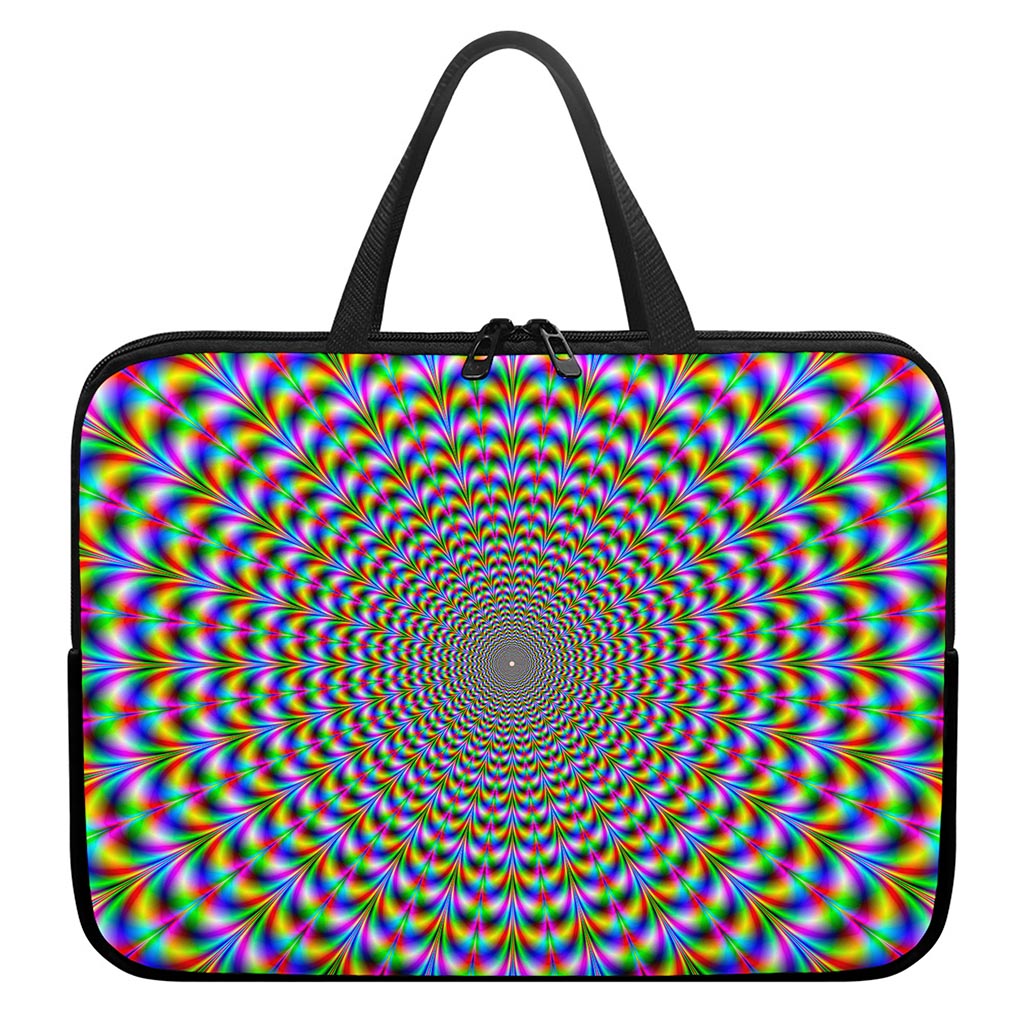 Psychedelic Web Optical Illusion Laptop Sleeve With Handle