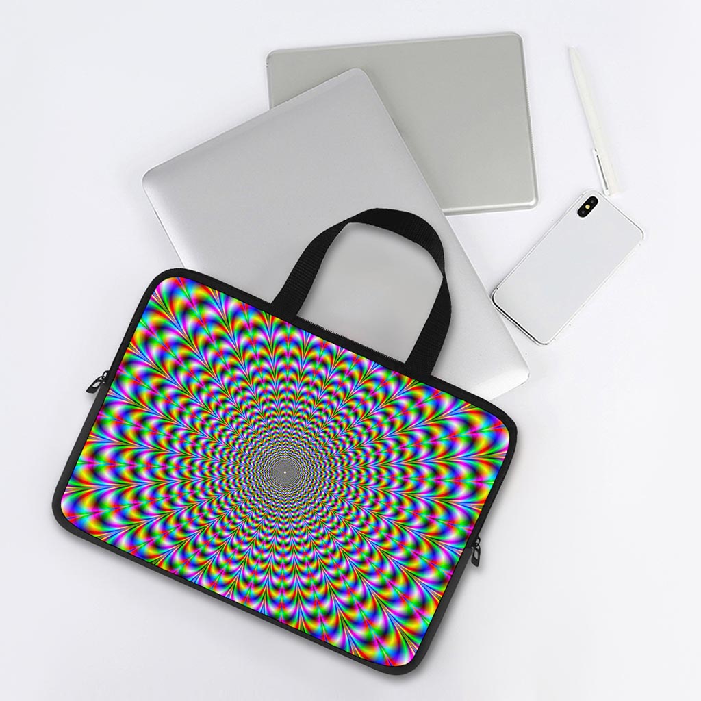 Psychedelic Web Optical Illusion Laptop Sleeve With Handle