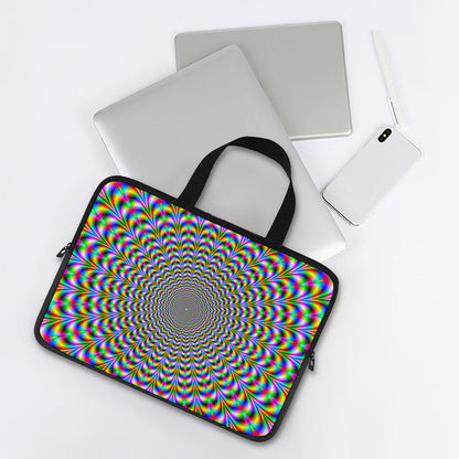 Psychedelic Web Optical Illusion Laptop Sleeve With Handle