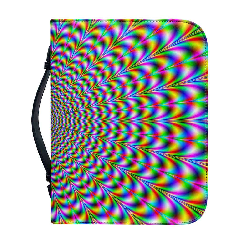 Psychedelic Web Optical Illusion Leather Bible Cover