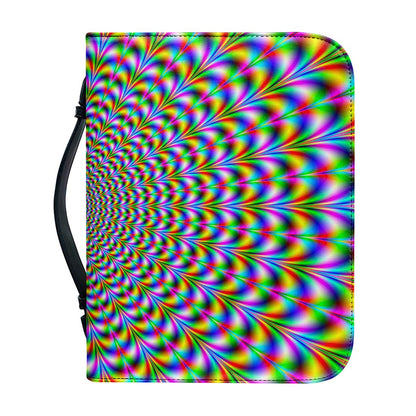 Psychedelic Web Optical Illusion Leather Bible Cover