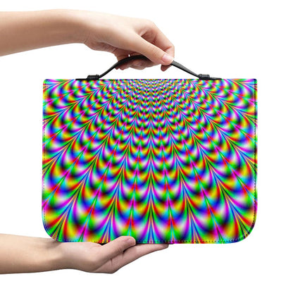 Psychedelic Web Optical Illusion Leather Bible Cover
