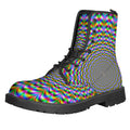 Psychedelic Web Optical Illusion Lace-Up Boots