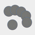 Psychedelic Web Optical Illusion Leather Coaster Set