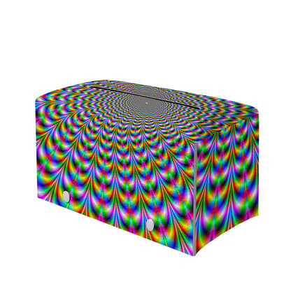 Psychedelic Web Optical Illusion Leather Tissue Box Cover