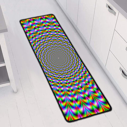 Psychedelic Web Optical Illusion Long Kitchen Mat