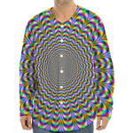 Psychedelic Web Optical Illusion Long Sleeve Baseball Jersey