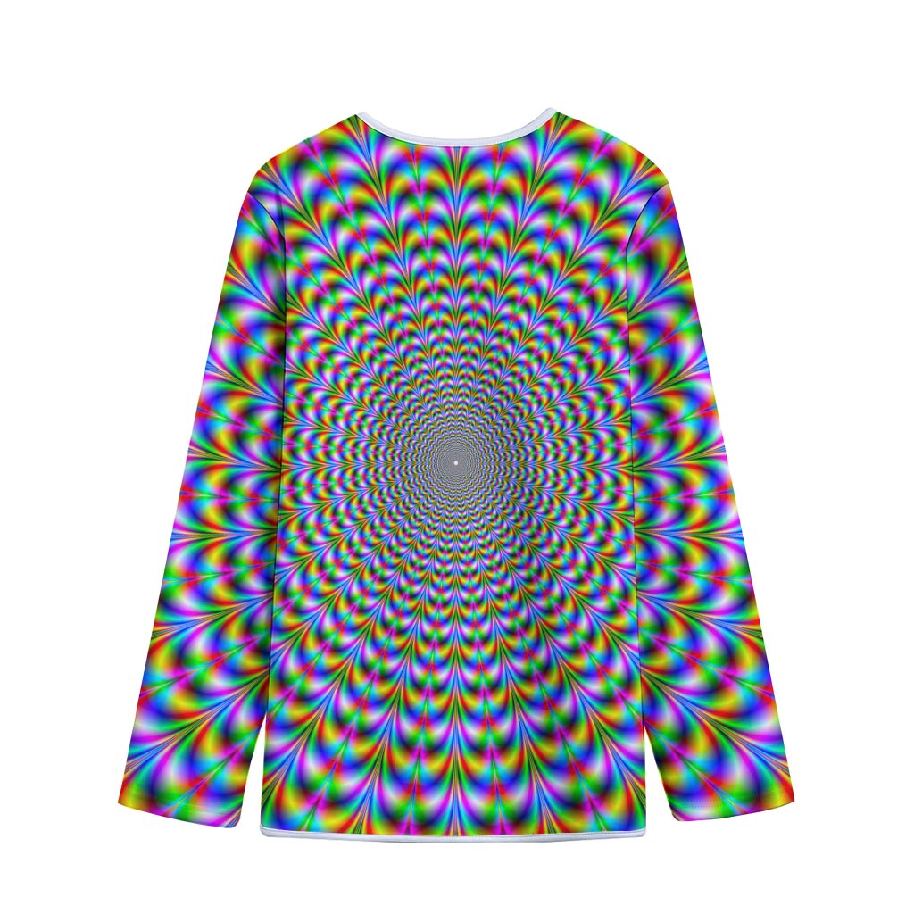 Psychedelic Web Optical Illusion Long Sleeve Short Coat