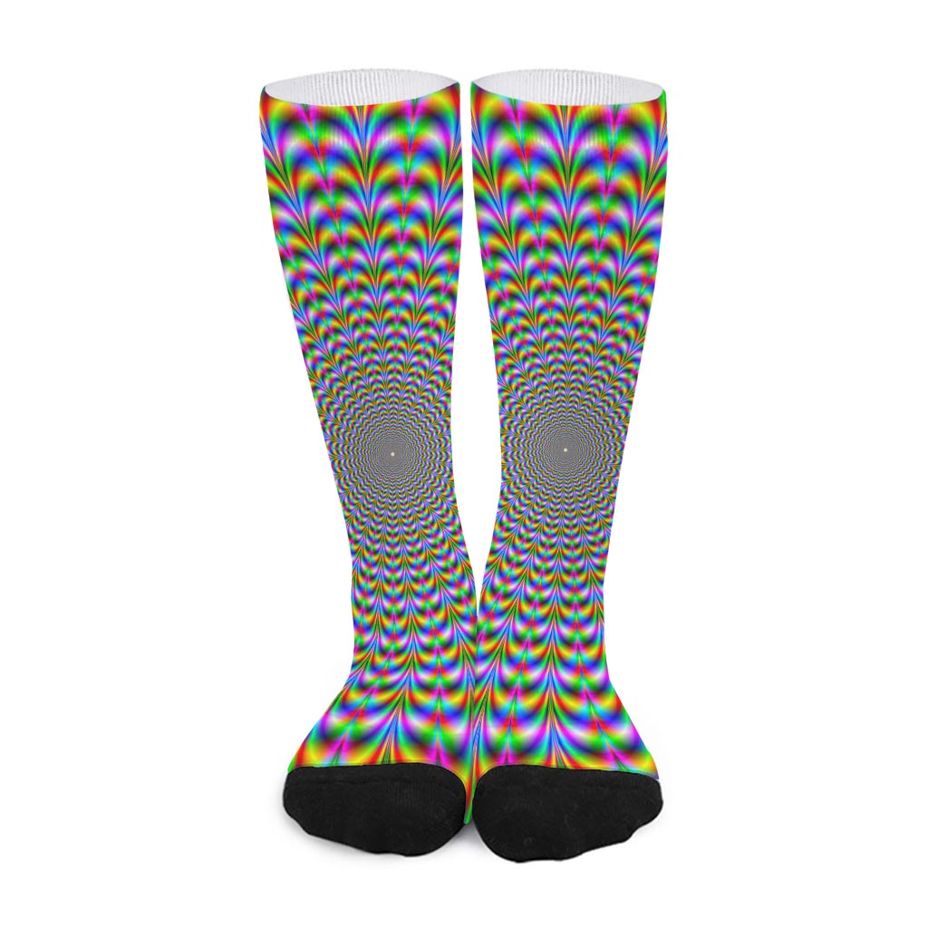 Psychedelic Web Optical Illusion Long Socks