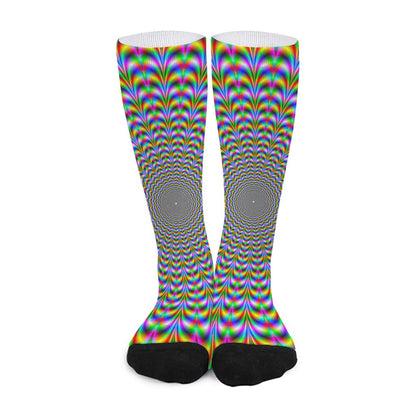 Psychedelic Web Optical Illusion Long Socks