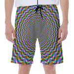 Psychedelic Web Optical Illusion Men's Beach Shorts