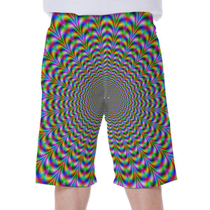 Psychedelic Web Optical Illusion Men's Beach Shorts